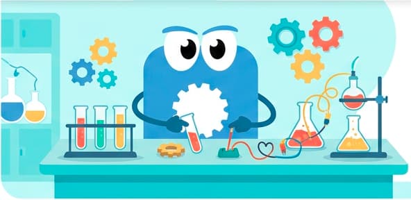 Ilustración educativa de ciencia y tecnología